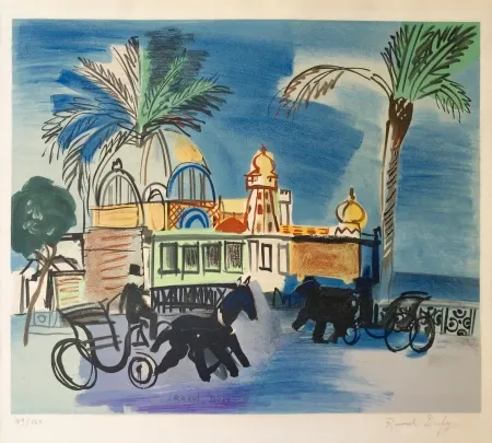 Литография Dufy - Nice - le Casino de la Jetée aux deux 
