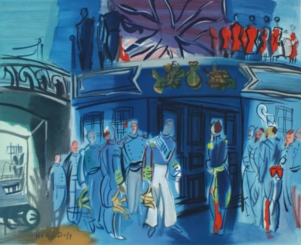 Литография Dufy - Reception d’in amiral Anglais sur un bateua Francais