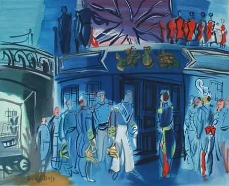 Литография Dufy - Reception d’in amiral Anglais sur un bateua Francais