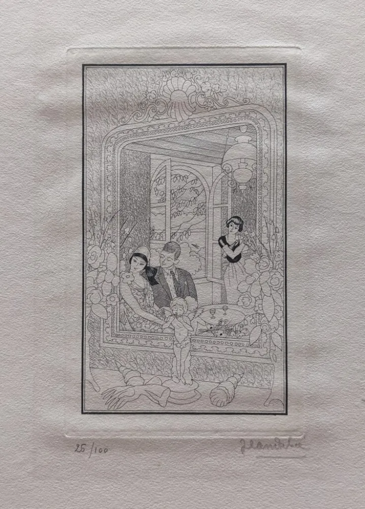 Гравюра Dulac - Les Fiancés