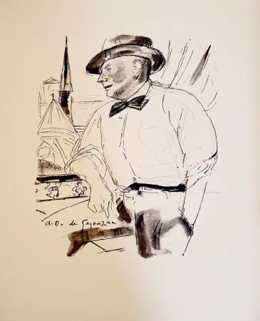 Литография Dunoyer De Segonzac - Dig à sa fenêtre