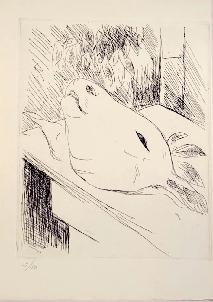 Литография Dunoyer De Segonzac - La tête de veau