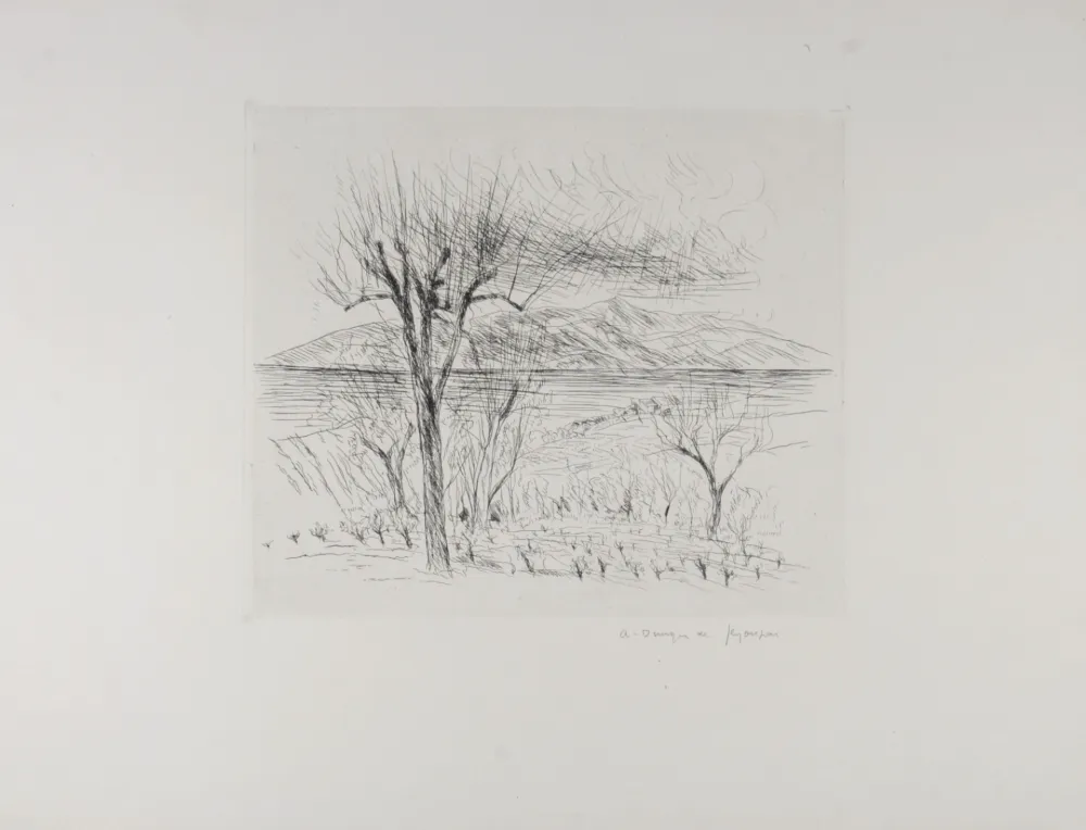 Офорт Dunoyer De Segonzac - Les Vignes, c.1960 - Hand-signed!