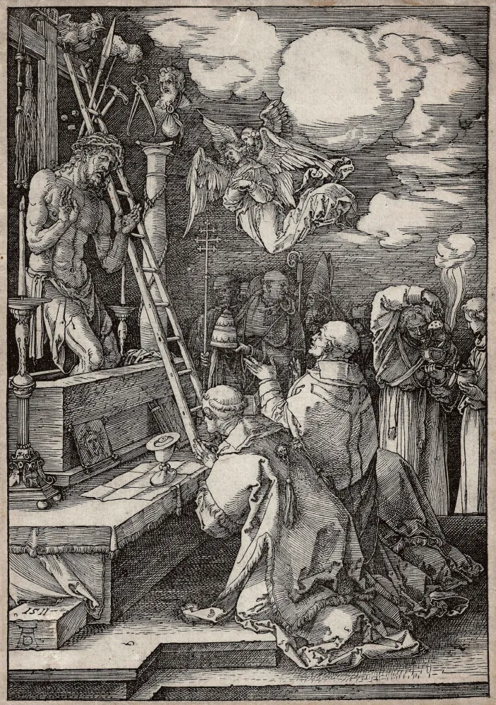 Гравюра На Дереве Durer - Die Messe des heiligen Gregor (The mass of St. Gregory)