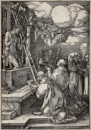 Гравюра На Дереве Durer - Die Messe des heiligen Gregor (The mass of St. Gregory)