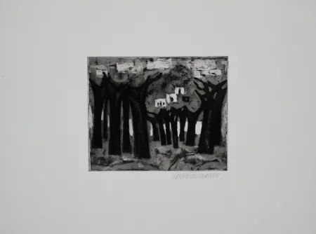 Акватинта Edelmann - Bäume am See