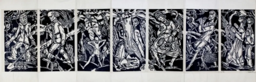 Гравюра На Дереве Eekman - Dooddans in zeven tempo's (Dance of Death in Seven Mouvements)) 