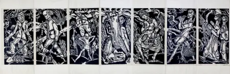 Гравюра На Дереве Eekman - Dooddans in zeven tempo's (Dance of Death in Seven Mouvements)) 