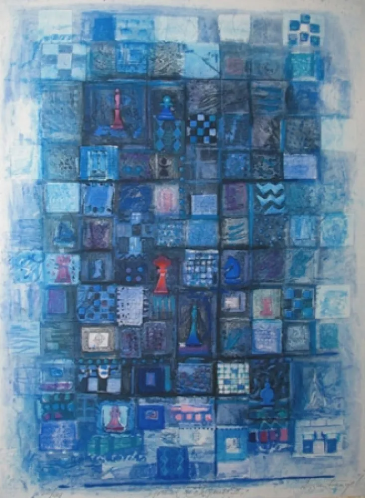 Гравюра Engel - GRAND ECHIQUIER II -Technique mixte