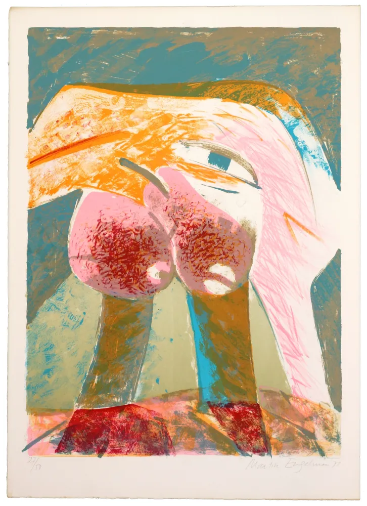 Литография Engelmann - Les deux boutons