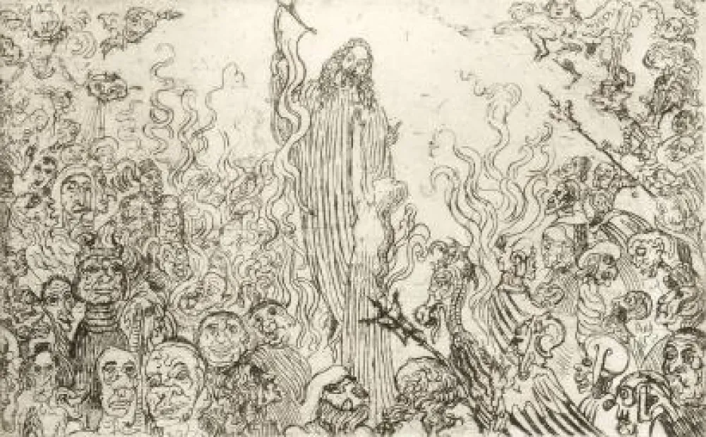 Офорт Ensor - Christ descendant aux enfers