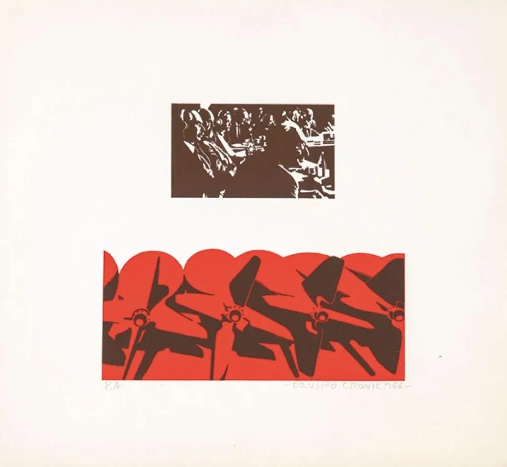 Сериграфия Equipo Cronica - Hélices (rojo)