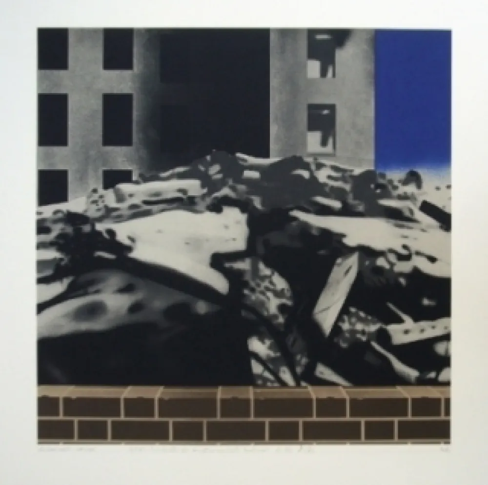 Литография Equipo Realidad - PAISAJE-Vista de la Ciudad Unversitaria de Madrid en 1937