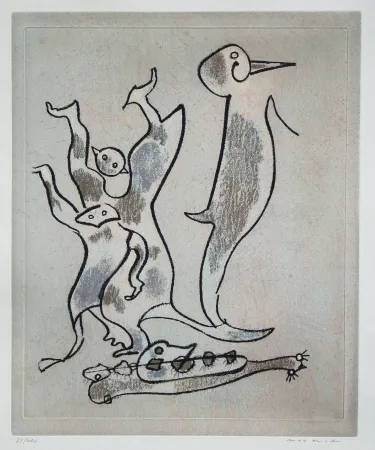 Офорт И Аквитанта Ernst - Entre chiens et loups