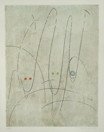 Офорт И Аквитанта Ernst - Les Requins ou Trois requins en quête d'une victime