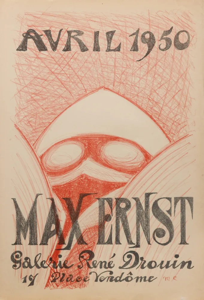 Литография Ernst - MASQUE. [Affiche pour une exposition à la galerie René Drouin]