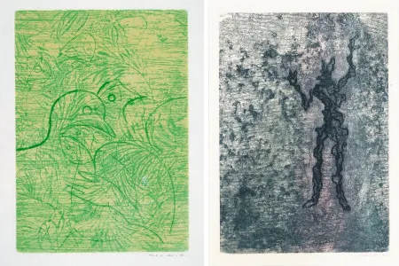 Офорт И Аквитанта Ernst - PAROLES PEINTES (1959) 2 GRAVURES ORIGINALES DE MAX ERNST (10 gravures originales de Max Ernst, Jacques Hérold, Wifredo Lam, Sébastian Matta et DorotheaTanning. Poèmes d’Alain Bosquet).