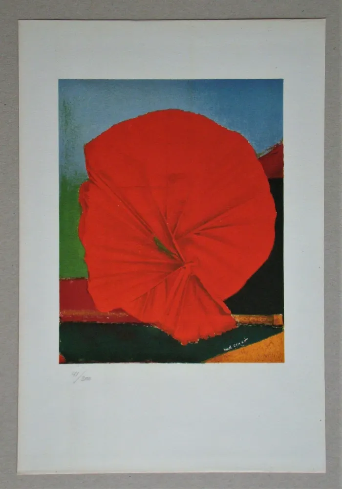 Литография Ernst - Rote Blume, 1960