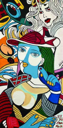 Гравюра Erro - FEMME AU CHAPEAU