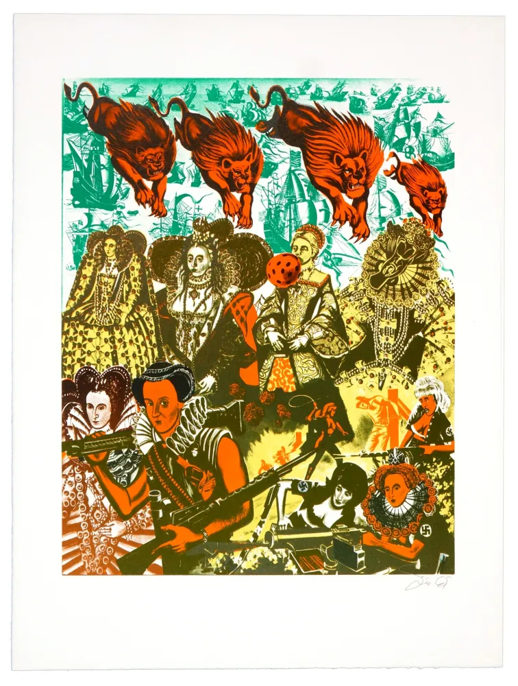 Литография Erro - La reine Elizabeth