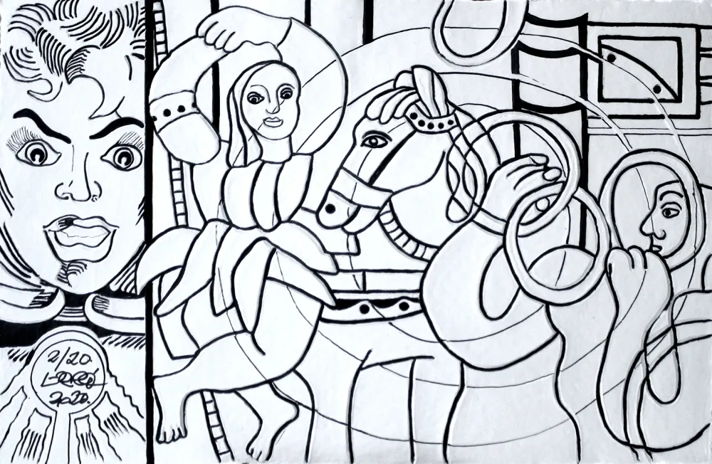 Многоэкземплярное Произведение Erro - LE CIRQUE (noir et blanc)