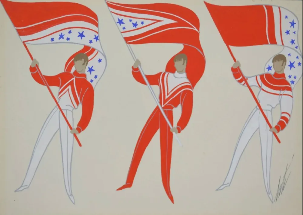 Многоэкземплярное Произведение Erte - Chauffeurs Et Hommes Aux – Horizontal