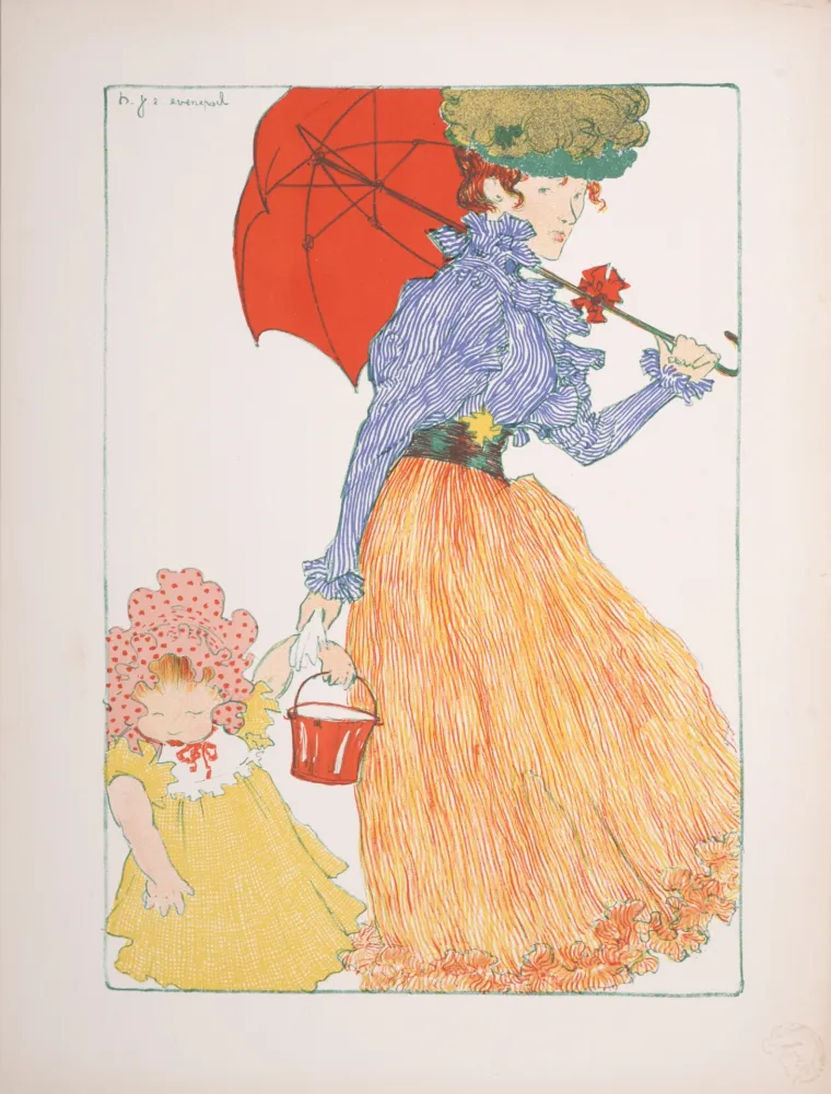 Литография Evenepoel - Au Square, 1897