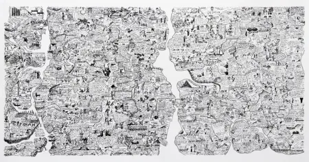 Сериграфия Fahlström - Sketch for World Map from the Peace Portfolio