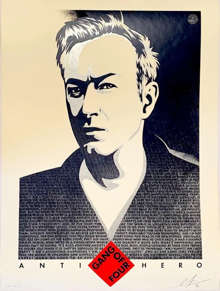 Сериграфия Fairey - Andy Gill Anti-Hero US