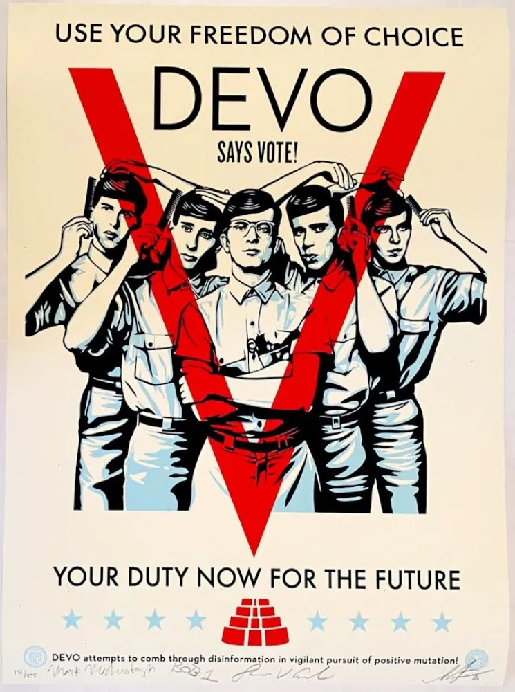 Сериграфия Fairey - DEVO Vote!