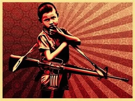 Сериграфия Fairey - Duality of Humanity #5