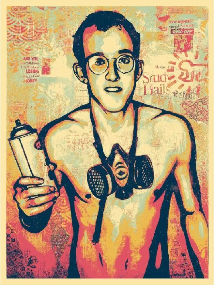 Сериграфия Fairey - Keith Haring Canvas Print (Green)