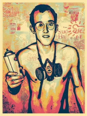 Сериграфия Fairey - Keith Haring Canvas Print (Green)