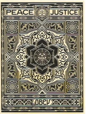 Сериграфия Fairey - Peace and Justice Ornament (Black)