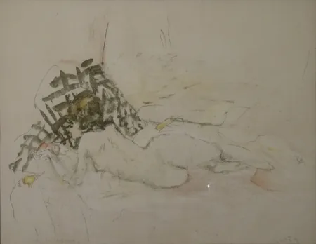 Литография Falk - (Liegender Akt