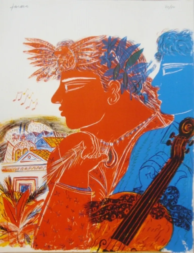 Литография Fassianos -  Chemins d'arménie 