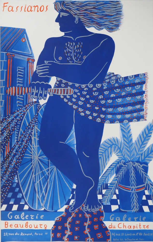 Литография Fassianos - Cycliste dans le vent