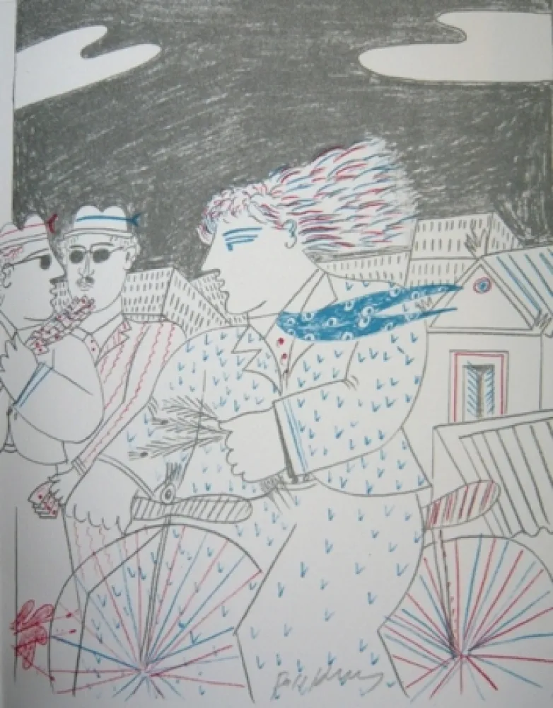 Литография Fassianos - Homme bleu