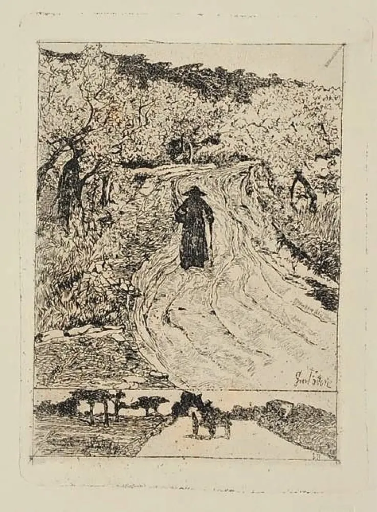 Офорт Fattori - Ritorno a casa