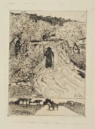 Офорт Fattori - Ritorno a casa