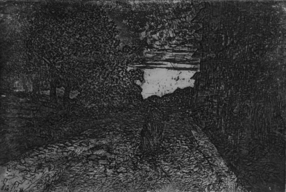 Офорт Fattori - Tramonto