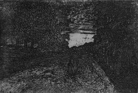 Офорт Fattori - Tramonto