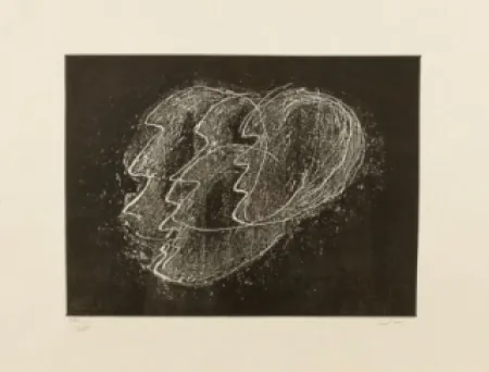 Офорт И Аквитанта Fautrier - Otages fond noir