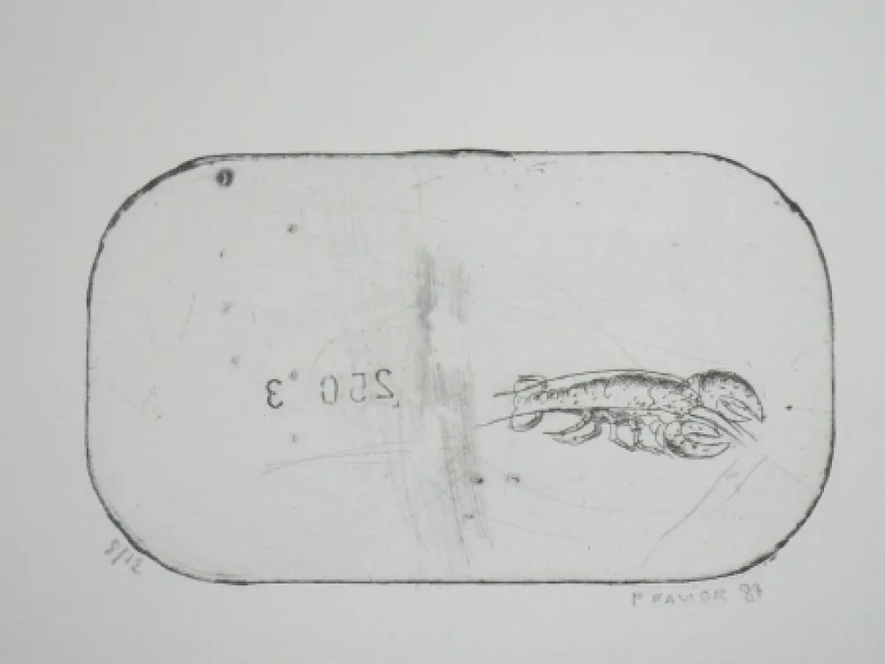 Офорт Favier - Le homard (série des mousselines)