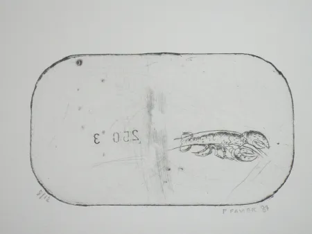 Офорт Favier - Le homard (série des mousselines)