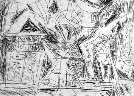 Офорт Fazzini - Interno