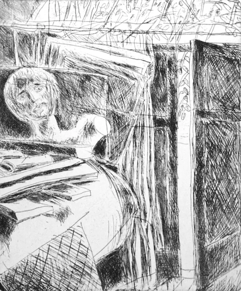 Офорт Fazzini - Nello studio