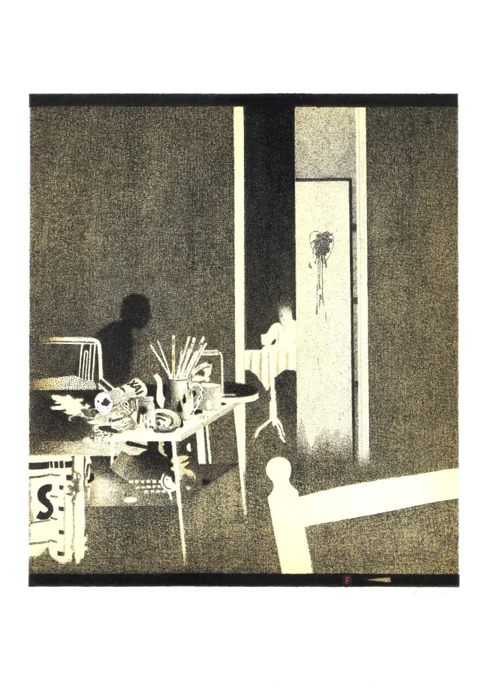 Литография Ferroni - Nello studio