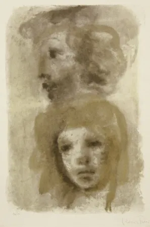 Литография Fini - Untitled (two portraits)