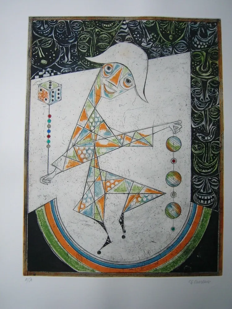 Офорт И Аквитанта Finsterer - Charlatan (Gaukler)